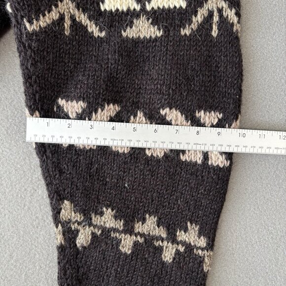 Vintage Hand Knit Wool Fair Isle Sweater Extra Thick Size L/XL Nepal Made Nordic - Picture 9 of 14